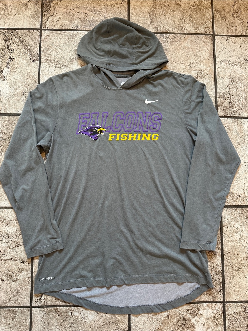University of Montevallo Nike Dri-Fit fishing long sleeve hooded shirt